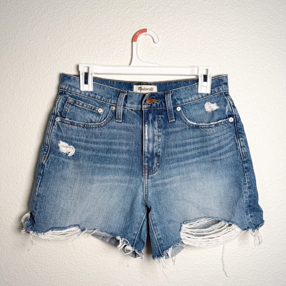 Madewell Blue Relaxed High Rise Mid Length Denim Jean Short Women’s Size 26